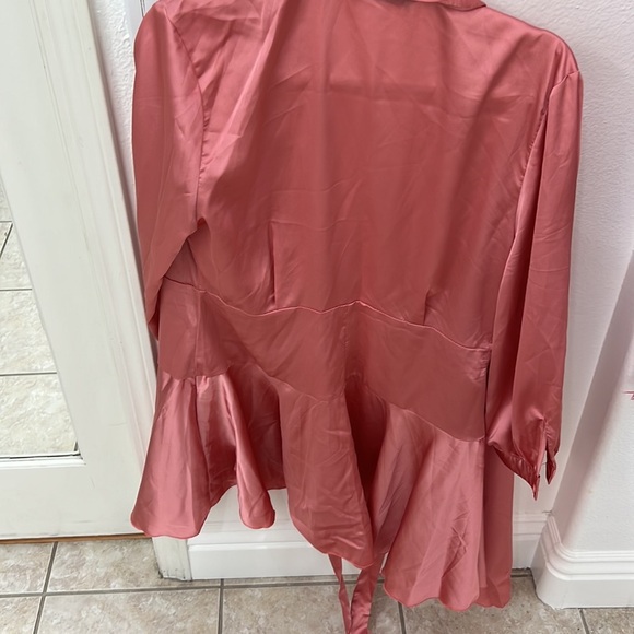 NEW Pink Wrap Front Dress - Picture 10 of 13